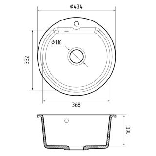 Мойка кухонная Reflexion Start 44-WH RX0844WH белый
